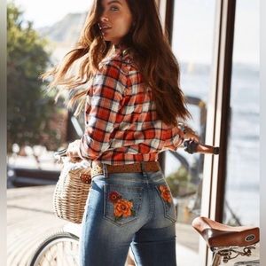 White Crow Copper Plaid flannel Shirt Size X- Small